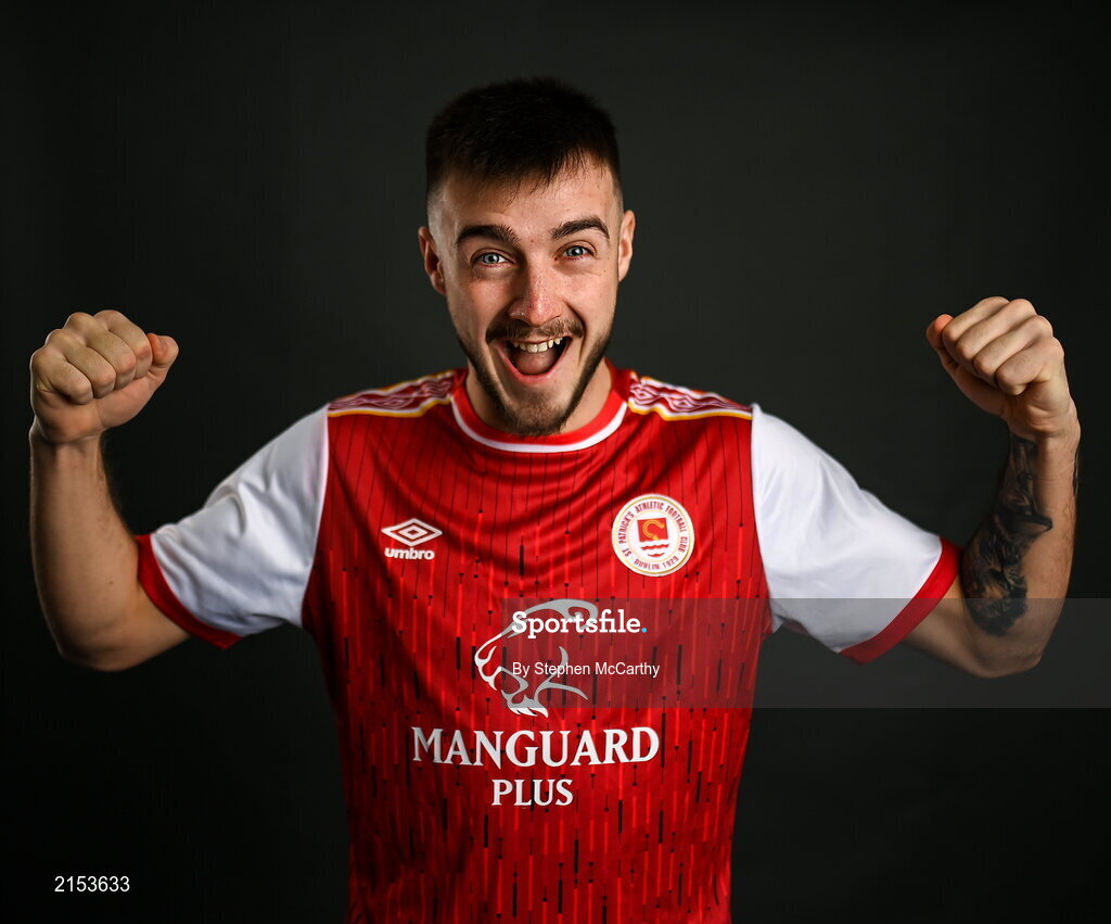 31 January 2022; Jack Scott poses for a portrait during a St Patrick's Athletic squad portrait session at Ballyoulster United Football Club in Kildare. Photo by Stephen McCarthy/Sportsfile