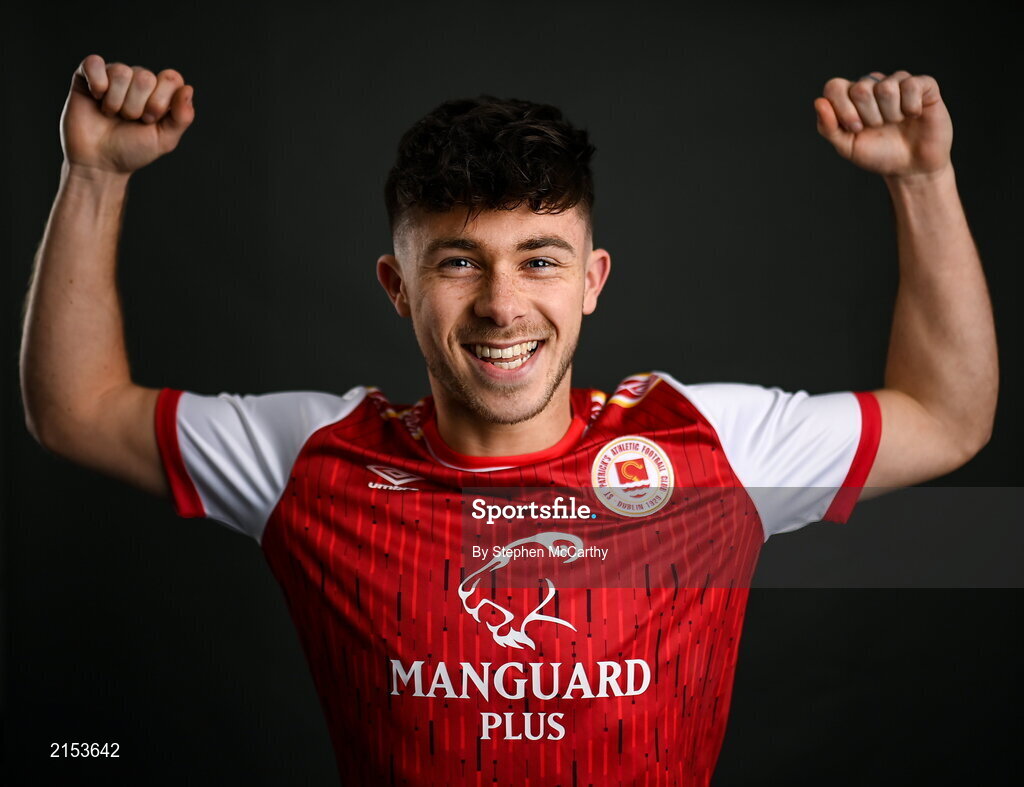 31 January 2022; Adam O'Reilly poses for a portrait during a St Patrick's Athletic squad portrait session at Ballyoulster United Football Club in Kildare. Photo by Stephen McCarthy/Sportsfile