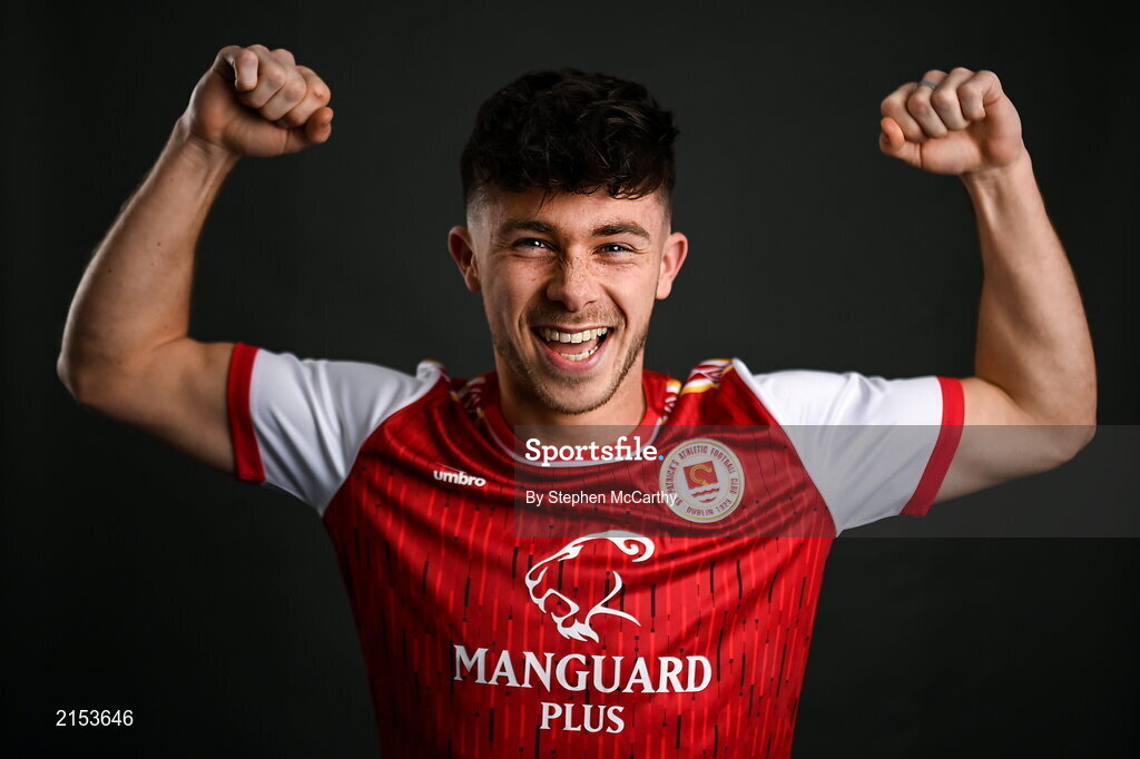 31 January 2022; Adam O'Reilly poses for a portrait during a St Patrick's Athletic squad portrait session at Ballyoulster United Football Club in Kildare. Photo by Stephen McCarthy/Sportsfile
