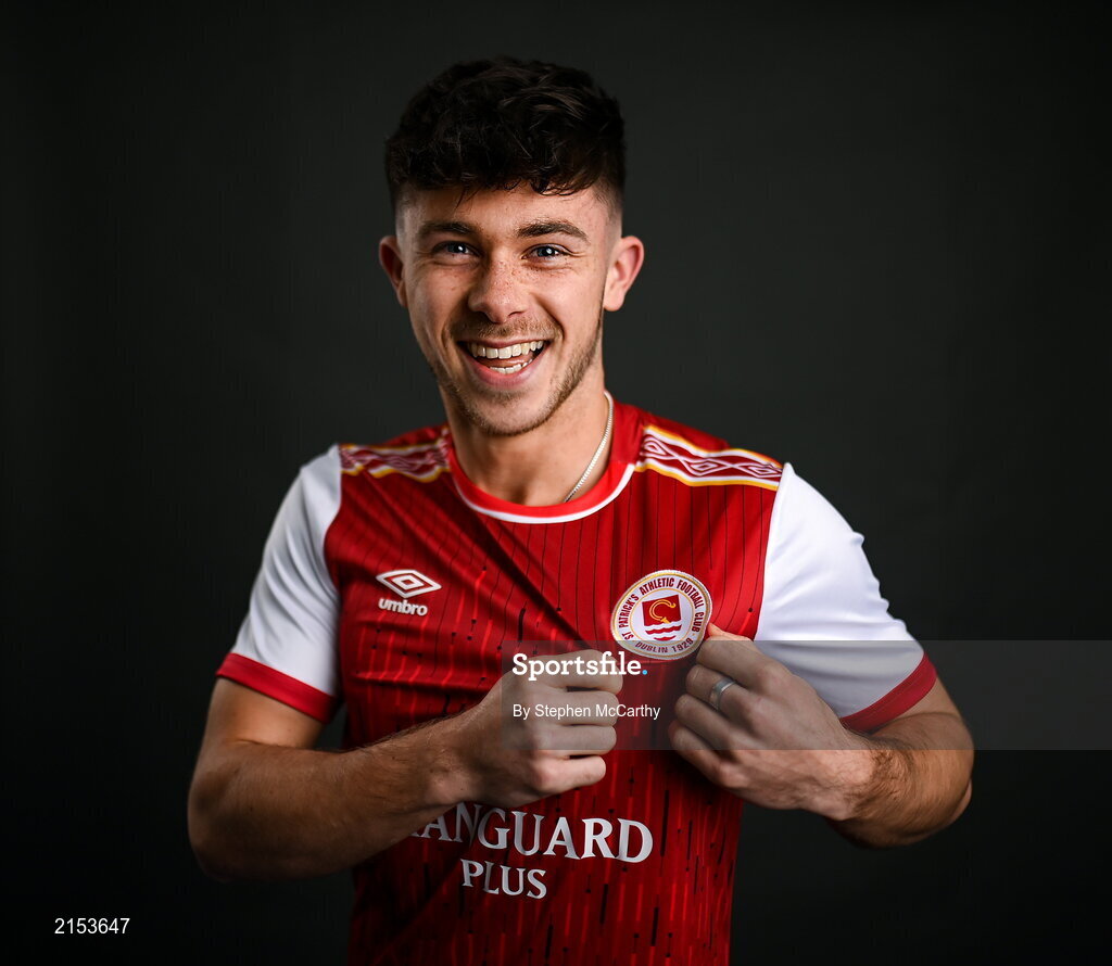 31 January 2022; Adam O'Reilly poses for a portrait during a St Patrick's Athletic squad portrait session at Ballyoulster United Football Club in Kildare. Photo by Stephen McCarthy/Sportsfile