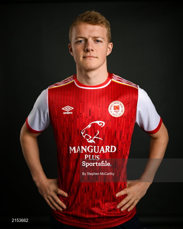 31 January 2022; Tom Grivosti poses for a portrait during a St Patrick's Athletic squad portrait session at Ballyoulster United Football Club in Kildare. Photo by Stephen McCarthy/Sportsfile
