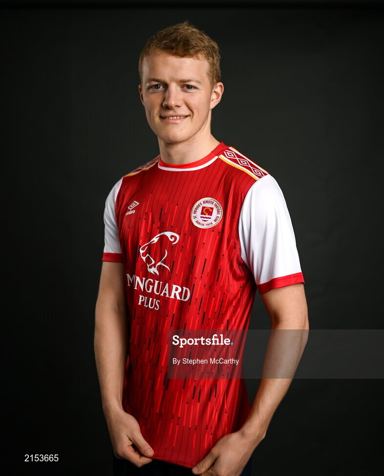 31 January 2022; Tom Grivosti poses for a portrait during a St Patrick's Athletic squad portrait session at Ballyoulster United Football Club in Kildare. Photo by Stephen McCarthy/Sportsfile