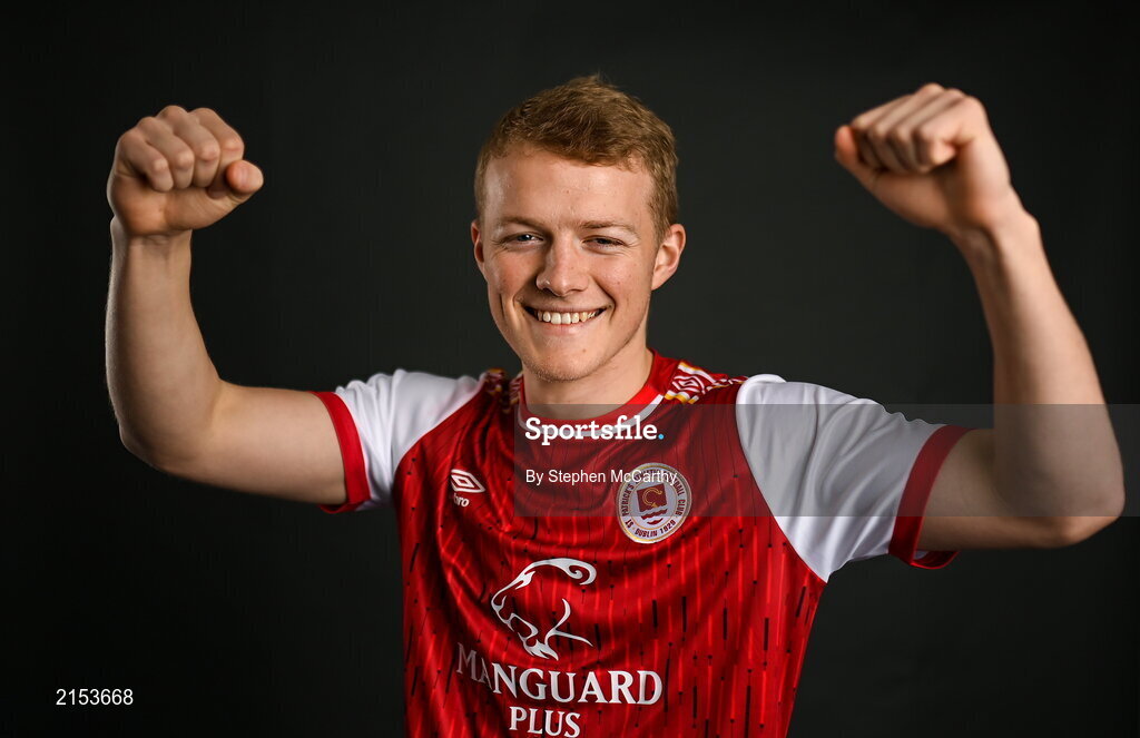 31 January 2022; Tom Grivosti poses for a portrait during a St Patrick's Athletic squad portrait session at Ballyoulster United Football Club in Kildare. Photo by Stephen McCarthy/Sportsfile