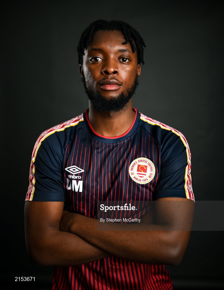 31 January 2022; Athletic therapist David Mugalu poses for a portrait during a St Patrick's Athletic squad portrait session at Ballyoulster United Football Club in Kildare. Photo by Stephen McCarthy/Sportsfile