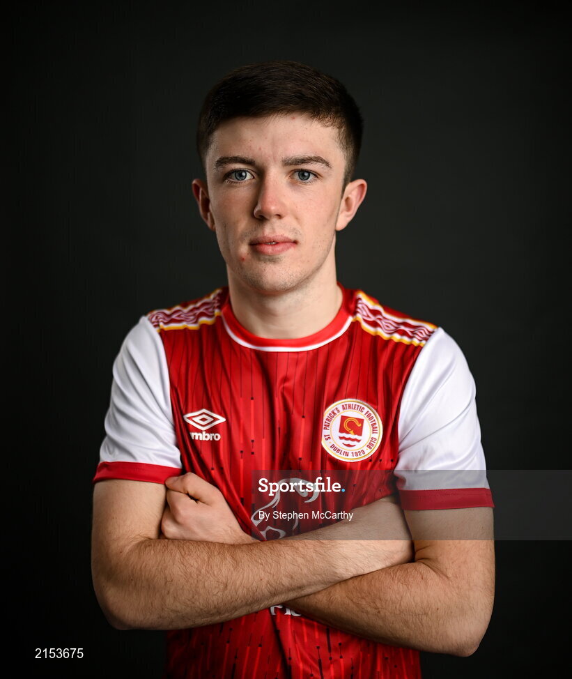 31 January 2022; Kian Corbally poses for a portrait during a St Patrick's Athletic squad portrait session at Ballyoulster United Football Club in Kildare. Photo by Stephen McCarthy/Sportsfile
