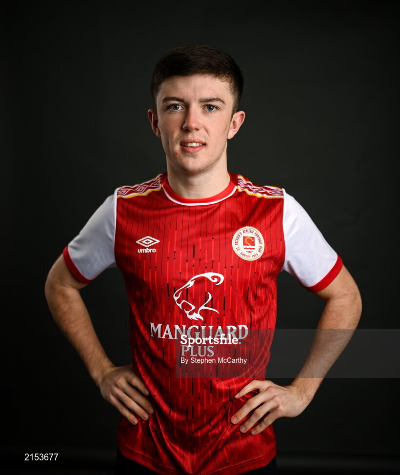 31 January 2022; Kian Corbally poses for a portrait during a St Patrick's Athletic squad portrait session at Ballyoulster United Football Club in Kildare. Photo by Stephen McCarthy/Sportsfile