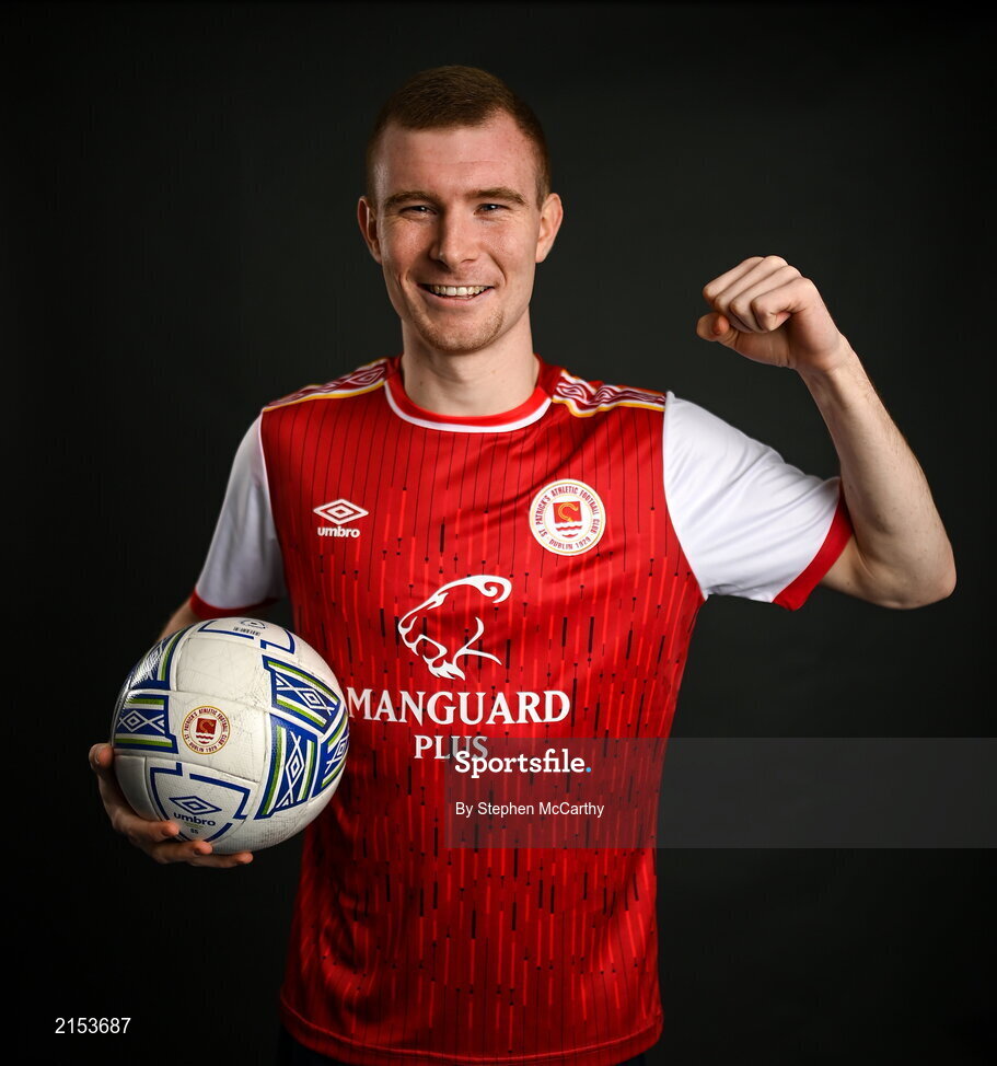 31 January 2022; Mark Doyle poses for a portrait during a St Patrick's Athletic squad portrait session at Ballyoulster United Football Club in Kildare. Photo by Stephen McCarthy/Sportsfile