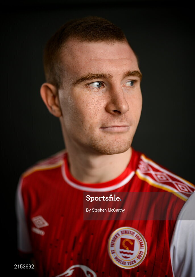 31 January 2022; Mark Doyle poses for a portrait during a St Patrick's Athletic squad portrait session at Ballyoulster United Football Club in Kildare. Photo by Stephen McCarthy/Sportsfile