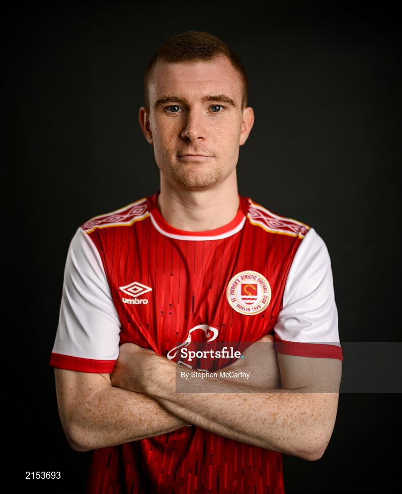 31 January 2022; Mark Doyle poses for a portrait during a St Patrick's Athletic squad portrait session at Ballyoulster United Football Club in Kildare. Photo by Stephen McCarthy/Sportsfile