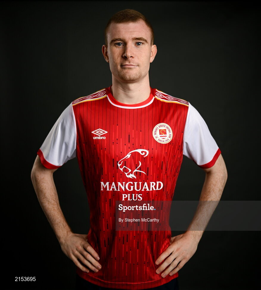 31 January 2022; Mark Doyle poses for a portrait during a St Patrick's Athletic squad portrait session at Ballyoulster United Football Club in Kildare. Photo by Stephen McCarthy/Sportsfile