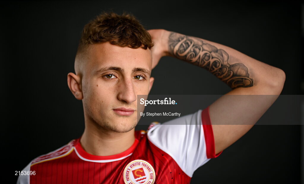 31 January 2022; Sam Curtis poses for a portrait during a St Patrick's Athletic squad portrait session at Ballyoulster United Football Club in Kildare. Photo by Stephen McCarthy/Sportsfile