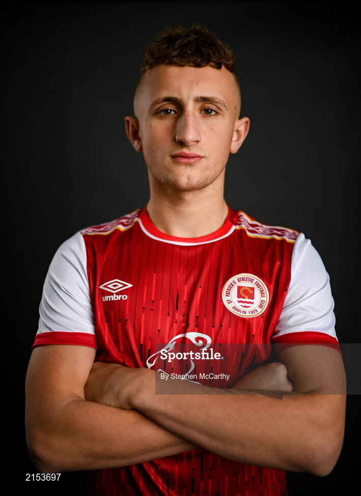 31 January 2022; Sam Curtis poses for a portrait during a St Patrick's Athletic squad portrait session at Ballyoulster United Football Club in Kildare. Photo by Stephen McCarthy/Sportsfile