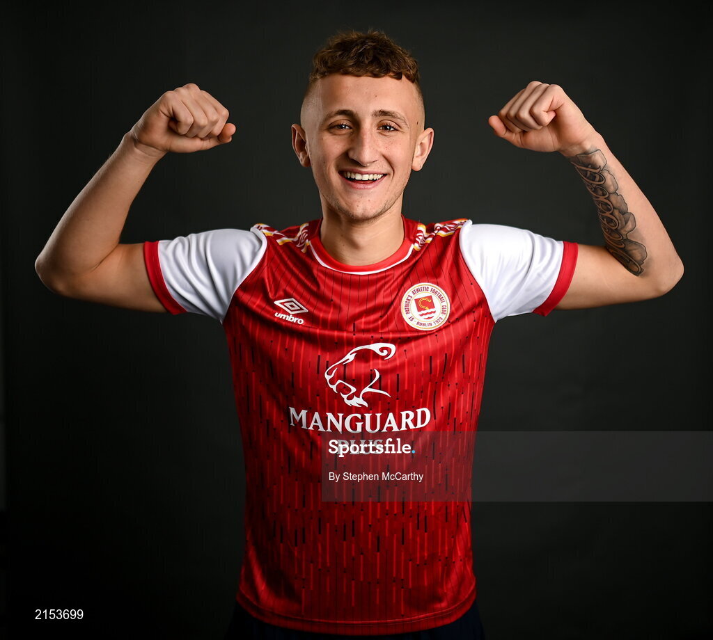 31 January 2022; Sam Curtis poses for a portrait during a St Patrick's Athletic squad portrait session at Ballyoulster United Football Club in Kildare. Photo by Stephen McCarthy/Sportsfile