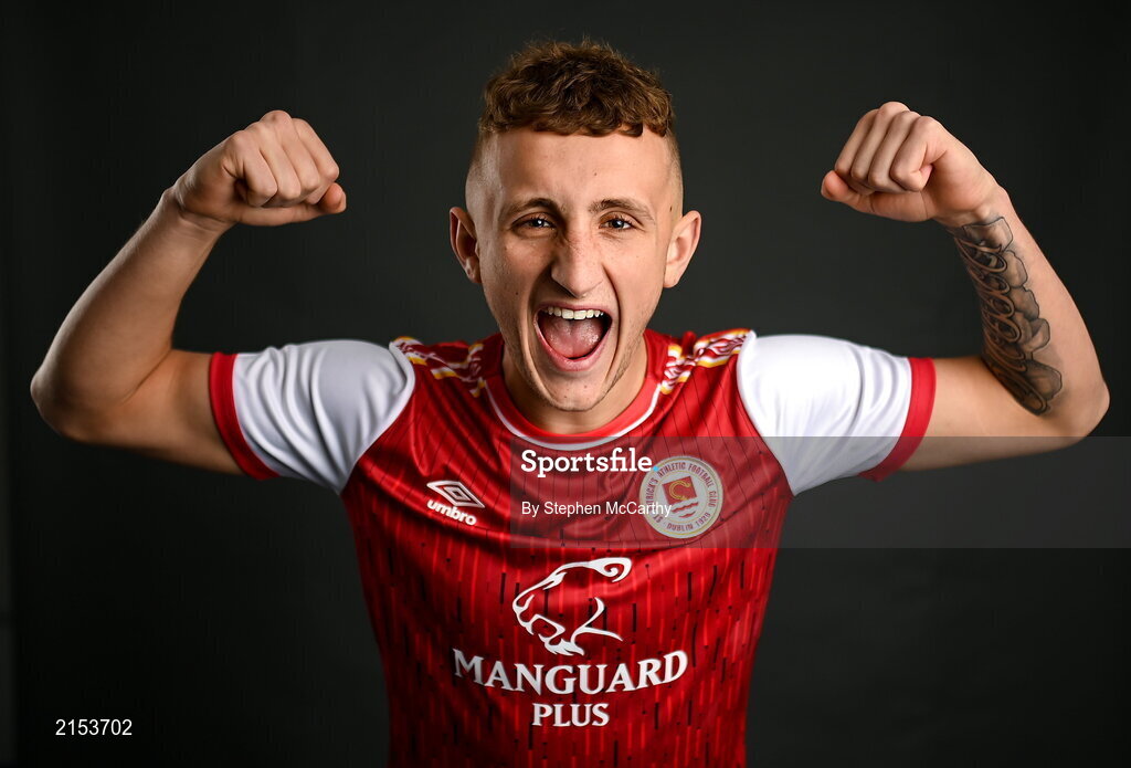 31 January 2022; Sam Curtis poses for a portrait during a St Patrick's Athletic squad portrait session at Ballyoulster United Football Club in Kildare. Photo by Stephen McCarthy/Sportsfile