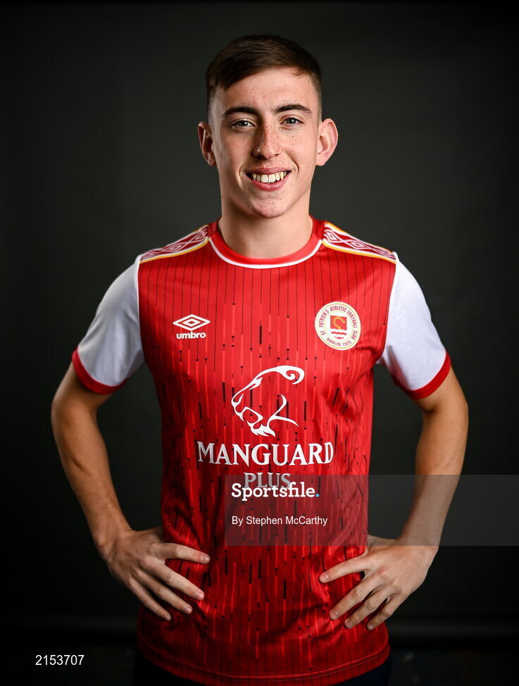 31 January 2022; Darragh Burns poses for a portrait during a St Patrick's Athletic squad portrait session at Ballyoulster United Football Club in Kildare. Photo by Stephen McCarthy/Sportsfile