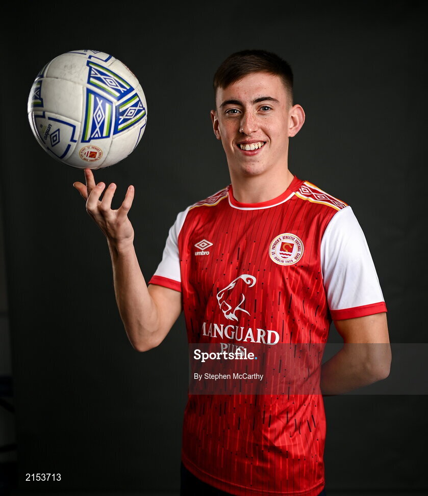 31 January 2022; Darragh Burns poses for a portrait during a St Patrick's Athletic squad portrait session at Ballyoulster United Football Club in Kildare. Photo by Stephen McCarthy/Sportsfile