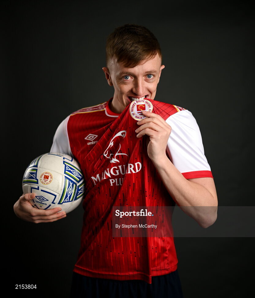 31 January 2022; Chris Forrester poses for a portrait during a St Patrick's Athletic squad portrait session at Ballyoulster United Football Club in Kildare. Photo by Stephen McCarthy/Sportsfile