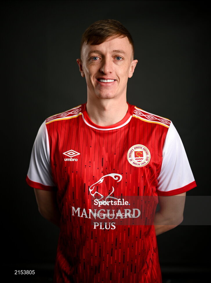 31 January 2022; Chris Forrester poses for a portrait during a St Patrick's Athletic squad portrait session at Ballyoulster United Football Club in Kildare. Photo by Stephen McCarthy/Sportsfile