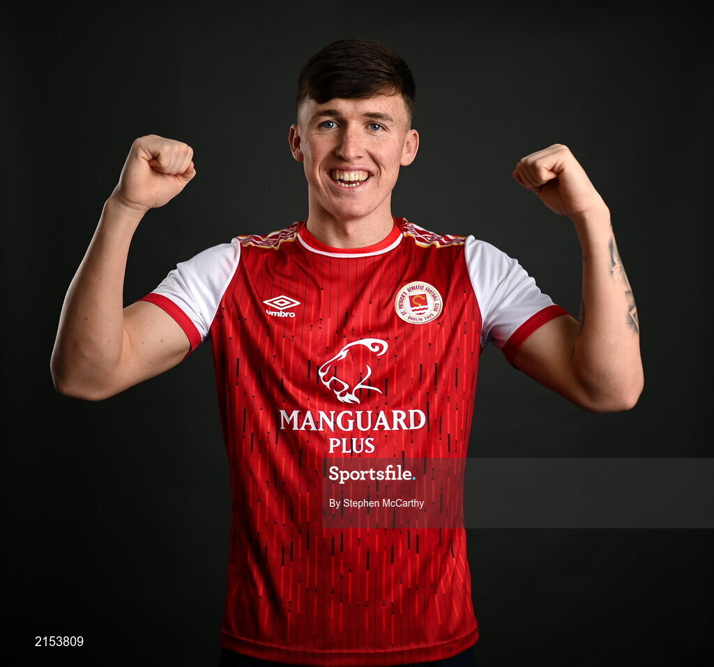 31 January 2022; Joe Redmond poses for a portrait during a St Patrick's Athletic squad portrait session at Ballyoulster United Football Club in Kildare. Photo by Stephen McCarthy/Sportsfile