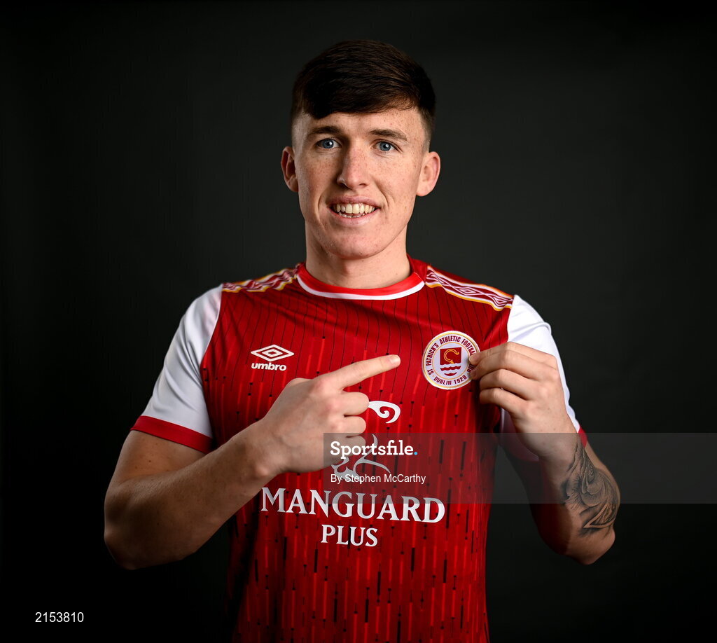 31 January 2022; Joe Redmond poses for a portrait during a St Patrick's Athletic squad portrait session at Ballyoulster United Football Club in Kildare. Photo by Stephen McCarthy/Sportsfile