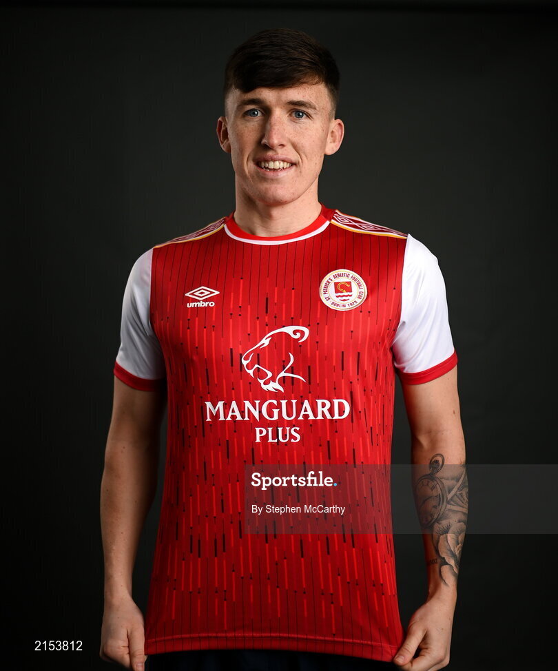 31 January 2022; Joe Redmond poses for a portrait during a St Patrick's Athletic squad portrait session at Ballyoulster United Football Club in Kildare. Photo by Stephen McCarthy/Sportsfile