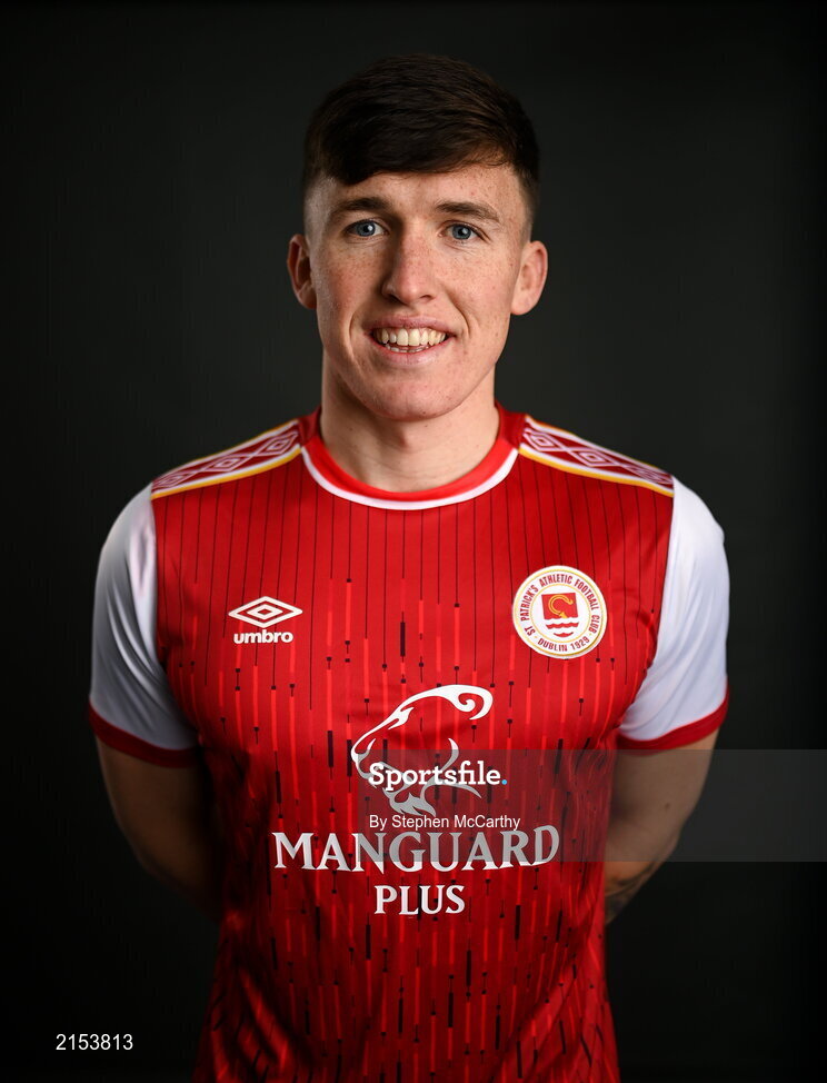 31 January 2022; Joe Redmond poses for a portrait during a St Patrick's Athletic squad portrait session at Ballyoulster United Football Club in Kildare. Photo by Stephen McCarthy/Sportsfile