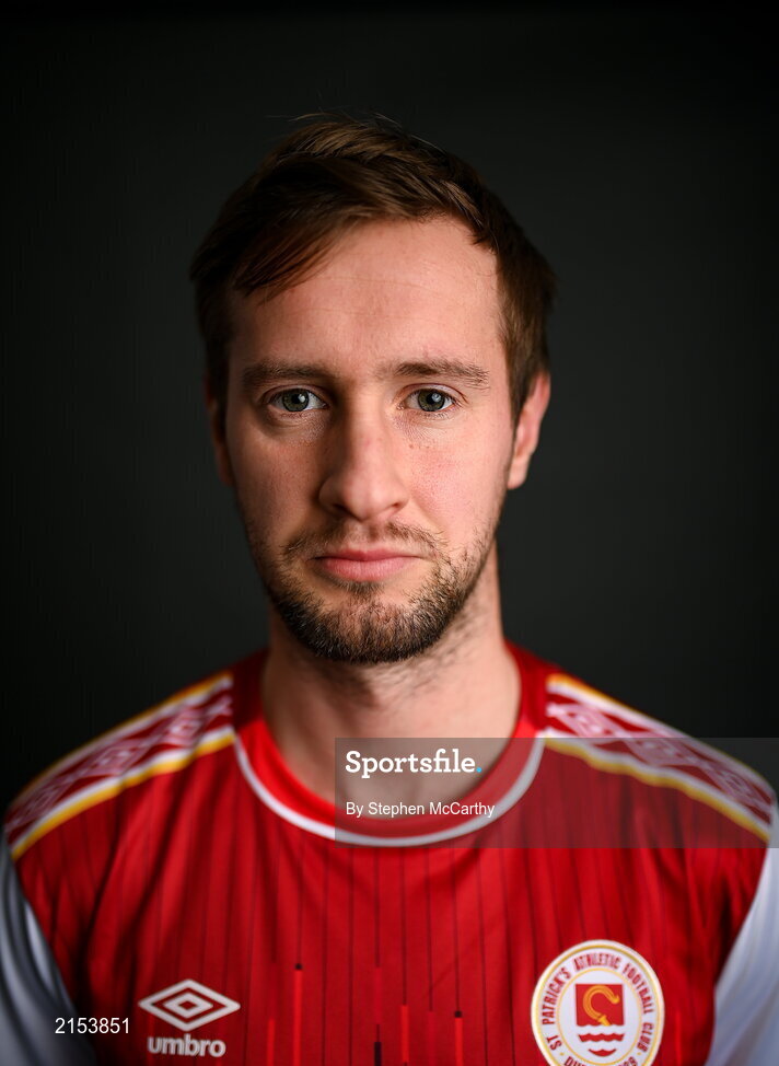 31 January 2022; Billy King poses for a portrait during a St Patrick's Athletic squad portrait session at Ballyoulster United Football Club in Kildare. Photo by Stephen McCarthy/Sportsfile