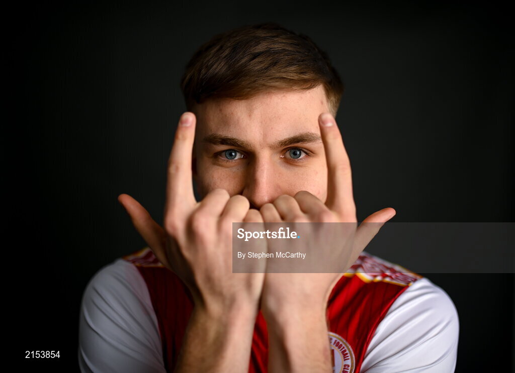31 January 2022; Cian Kelly poses for a portrait during a St Patrick's Athletic squad portrait session at Ballyoulster United Football Club in Kildare. Photo by Stephen McCarthy/Sportsfile