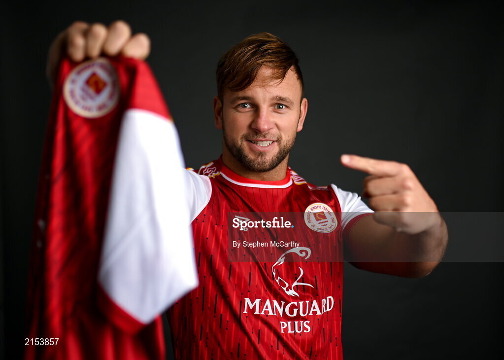 31 January 2022; Paddy Barrett poses for a portrait during a St Patrick's Athletic squad portrait session at Ballyoulster United Football Club in Kildare. Photo by Stephen McCarthy/Sportsfile