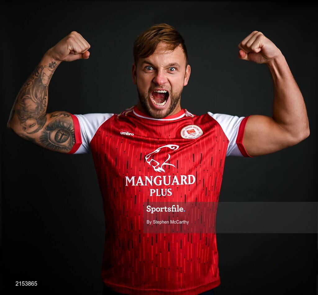 31 January 2022; Paddy Barrett poses for a portrait during a St Patrick's Athletic squad portrait session at Ballyoulster United Football Club in Kildare. Photo by Stephen McCarthy/Sportsfile