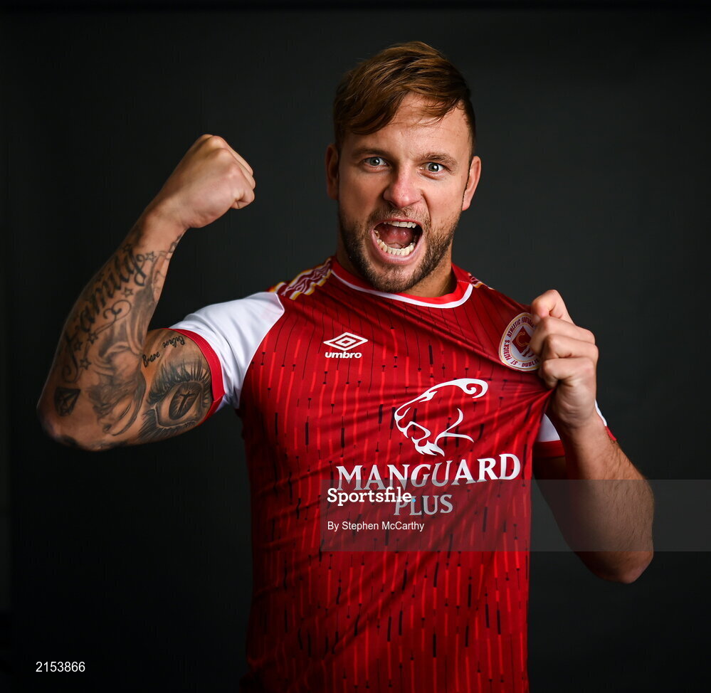 31 January 2022; Paddy Barrett poses for a portrait during a St Patrick's Athletic squad portrait session at Ballyoulster United Football Club in Kildare. Photo by Stephen McCarthy/Sportsfile