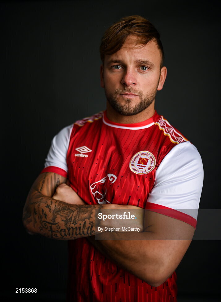 31 January 2022; Paddy Barrett poses for a portrait during a St Patrick's Athletic squad portrait session at Ballyoulster United Football Club in Kildare. Photo by Stephen McCarthy/Sportsfile