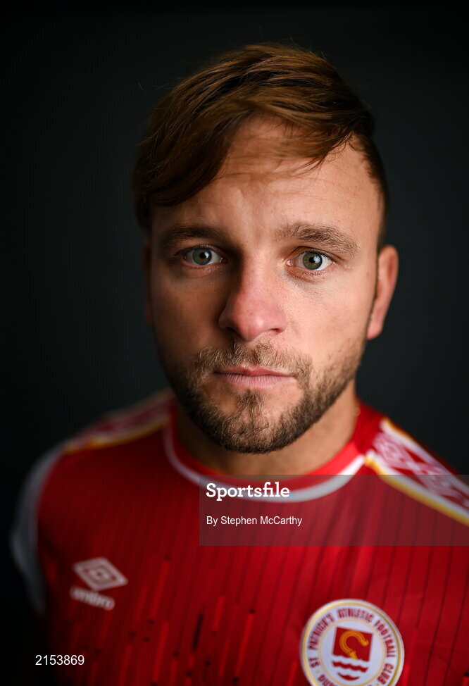 31 January 2022; Paddy Barrett poses for a portrait during a St Patrick's Athletic squad portrait session at Ballyoulster United Football Club in Kildare. Photo by Stephen McCarthy/Sportsfile