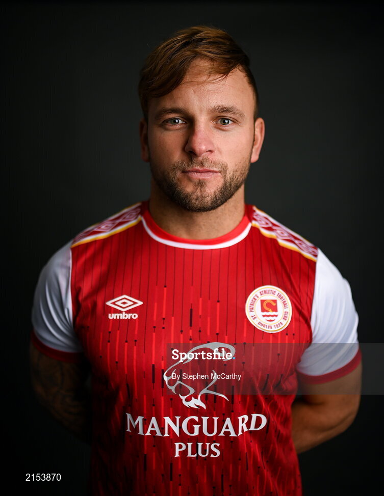 31 January 2022; Paddy Barrett poses for a portrait during a St Patrick's Athletic squad portrait session at Ballyoulster United Football Club in Kildare. Photo by Stephen McCarthy/Sportsfile