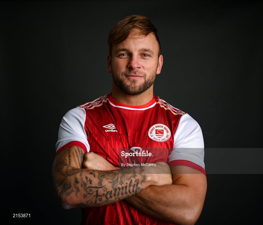 31 January 2022; Paddy Barrett poses for a portrait during a St Patrick's Athletic squad portrait session at Ballyoulster United Football Club in Kildare. Photo by Stephen McCarthy/Sportsfile