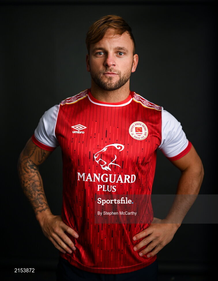 31 January 2022; Paddy Barrett poses for a portrait during a St Patrick's Athletic squad portrait session at Ballyoulster United Football Club in Kildare. Photo by Stephen McCarthy/Sportsfile