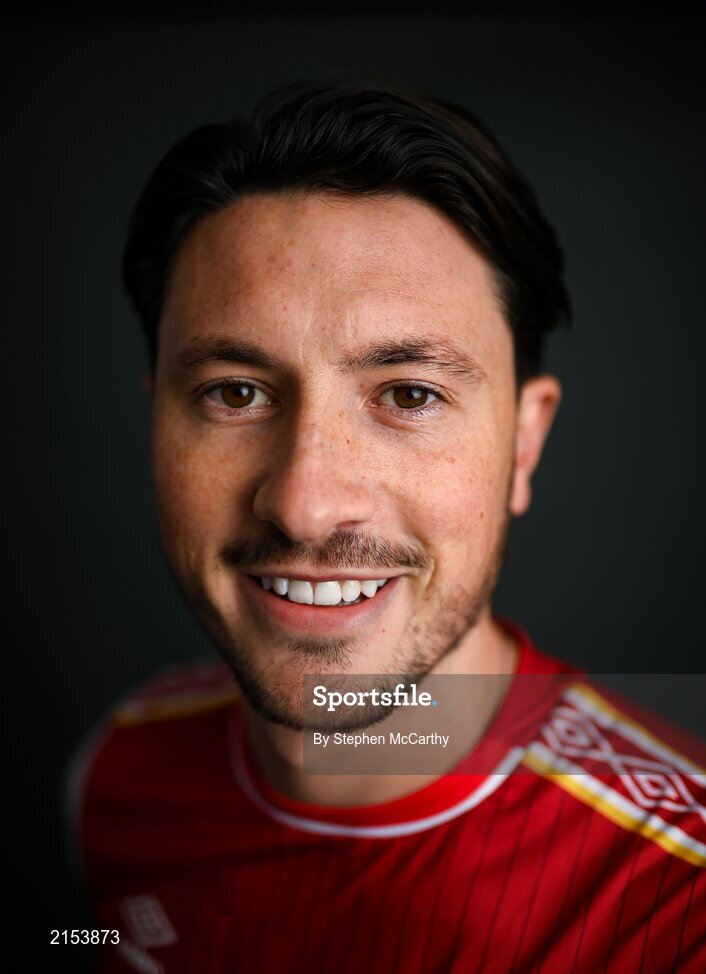 31 January 2022; Ronan Coughlan poses for a portrait during a St Patrick's Athletic squad portrait session at Ballyoulster United Football Club in Kildare. Photo by Stephen McCarthy/Sportsfile