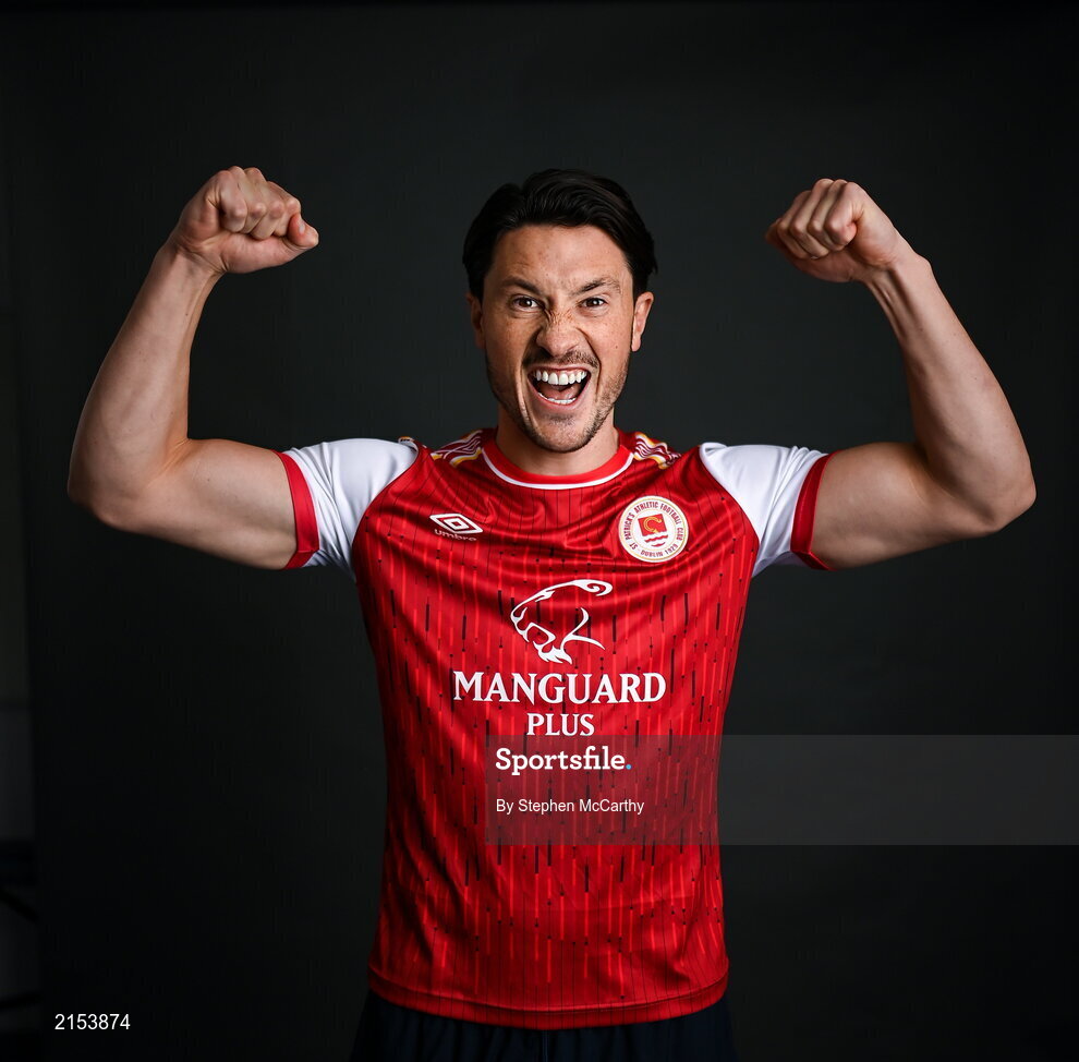 31 January 2022; Ronan Coughlan poses for a portrait during a St Patrick's Athletic squad portrait session at Ballyoulster United Football Club in Kildare. Photo by Stephen McCarthy/Sportsfile