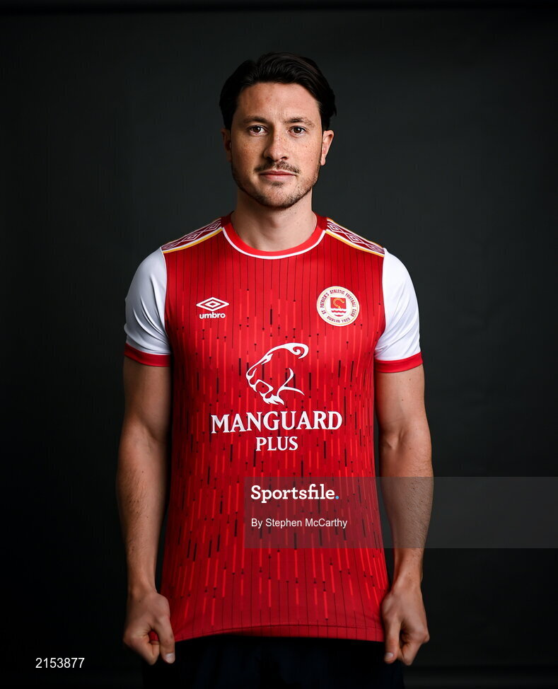 31 January 2022; Ronan Coughlan poses for a portrait during a St Patrick's Athletic squad portrait session at Ballyoulster United Football Club in Kildare. Photo by Stephen McCarthy/Sportsfile
