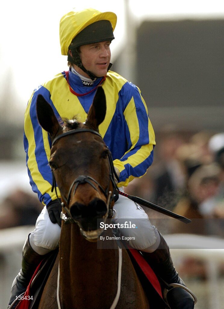17 March 2004; Fundamentalist with Carl Liewellyn pictured after winning the Royal & Sunalliance Novices Hurdle Race, Cheltenham Festival, Prestbury Park, Cheltenham, England. Horse Racing. Picture credit; Damien Eagers / SPORTSFILE *EDI*
