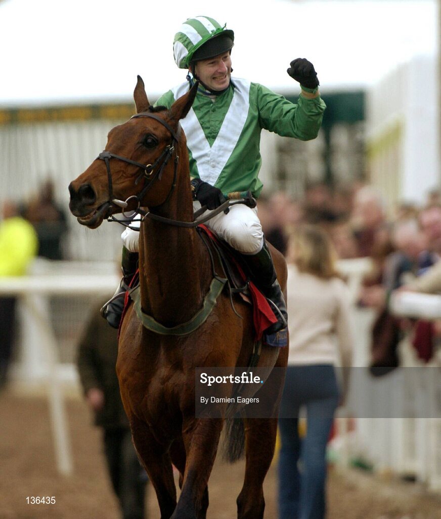 17 March 2004; Rule Supreme, with David Casey up, celebrates after winning the Royal & Sunalliance Steeple Chase, Cheltenham Festival, Prestbury Park, Cheltenham, England. Horse Racing. Picture credit; Damien Eagers / SPORTSFILE *EDI*