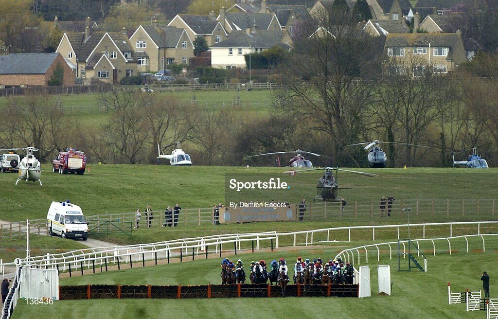 17 March 2004; The runners and riders pictured during the Coral Cup, Cheltenham Festival, Prestbury Park, Cheltenham, England. Horse Racing. Picture credit; Damien Eagers / SPORTSFILE *EDI*