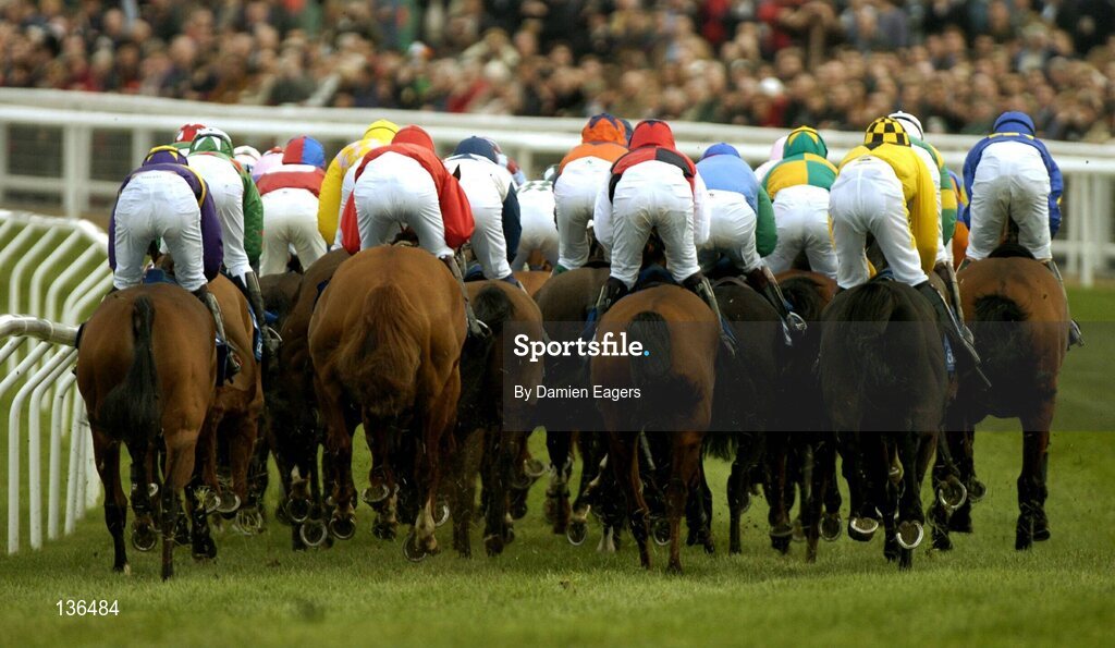 17 March 2004; The runners and riders pictured during the Coral Cup, Cheltenham Festival, Prestbury Park, Cheltenham, England. Horse Racing. Picture credit; Damien Eagers / SPORTSFILE *EDI*