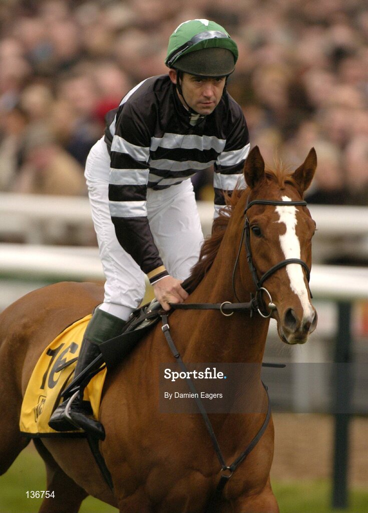 18 March 2004; Seaforde, with Conor O'Dwyer up, canters to the start for the JCB Triumph Hurdle Race, Cheltenham Festival, Prestbury Park, Cheltenham, England. Horse Racing. Picture credit; Damien Eagers / SPORTSFILE *EDI*