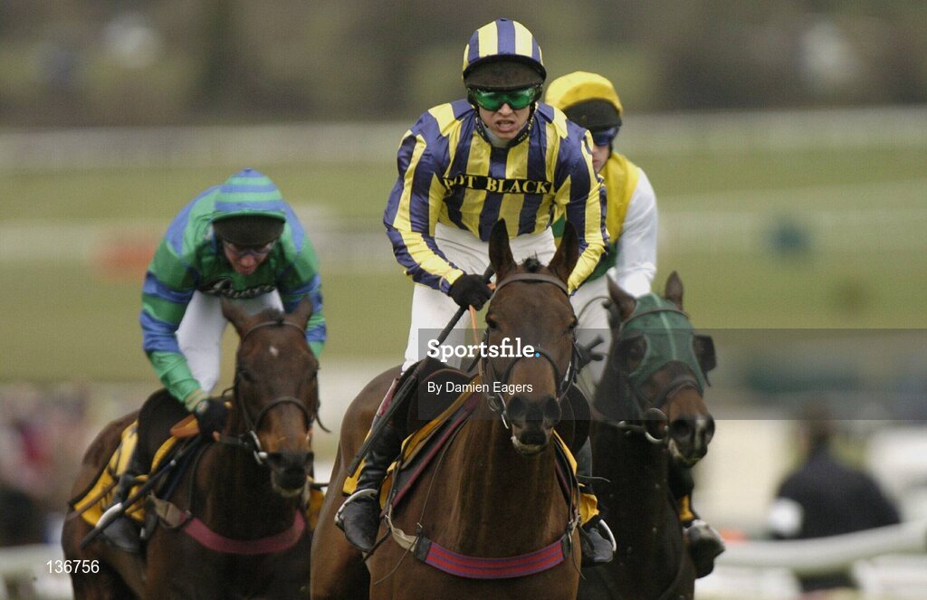 18 March 2004; Made in Japan, with Richard Johnson up, after winning the JCB Triumph Hurdle Race, Cheltenham Festival, Prestbury Park, Cheltenham, England. Horse Racing. Picture credit; Damien Eagers / SPORTSFILE *EDI*