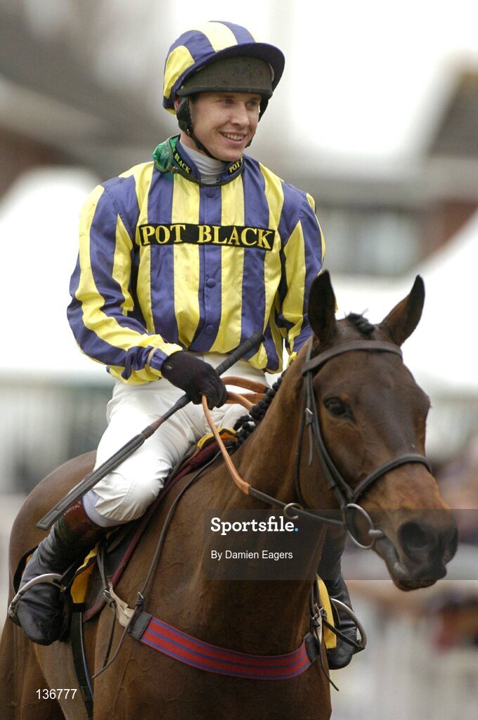 18 March 2004; Made in Japan, with Richard Johnson up, after winning the JCB Triumph Hurdle Race, Cheltenham Festival, Prestbury Park, Cheltenham, England. Horse Racing. Picture credit; Damien Eagers / SPORTSFILE *EDI*