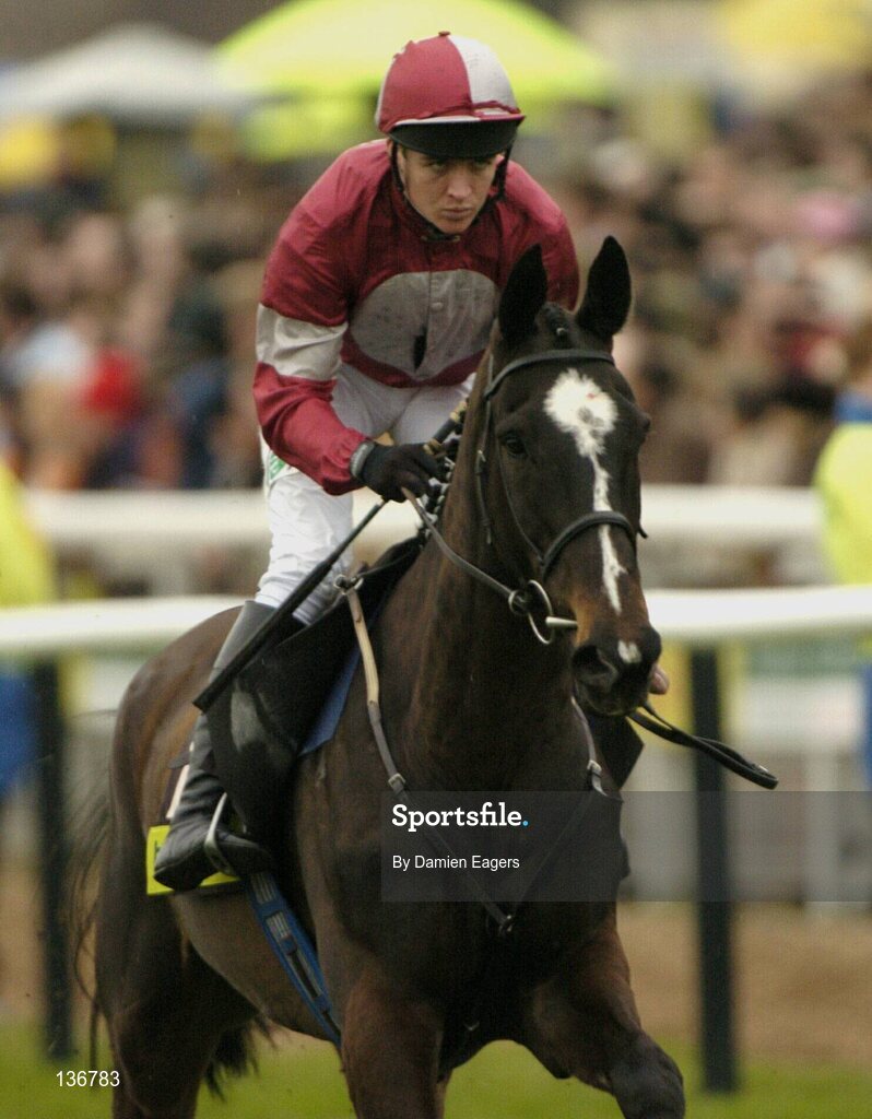 18 March 2004; Keen Leader, with Barry Geraghty up, canters to the start for the totesport Cheltenham Gold Cup Steeple Chase, Cheltenham Festival, Prestbury Park, Cheltenham, England. Horse Racing. Picture credit; Damien Eagers / SPORTSFILE *EDI*