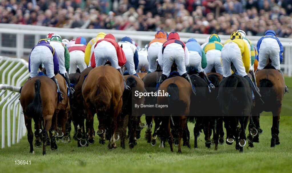 17 March 2004; The runners and riders during the Coral Cup, Cheltenham Festival, Prestbury Park, Cheltenham, England. Horse Racing. Picture credit; Damien Eagers / SPORTSFILE *EDI*