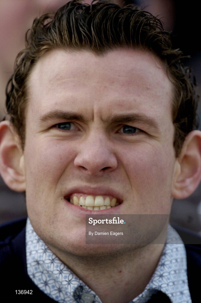 17 March 2004; A spectator shows his emotions during the Coral Cup, Cheltenham Festival, Prestbury Park, Cheltenham, England. Horse Racing. Picture credit; Damien Eagers / SPORTSFILE *EDI*