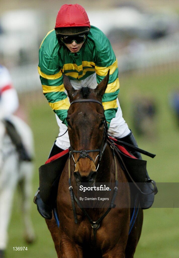 17 March 2004; Multeen River, with Alan Crowe up, during the 134th Year of the National Hunt Stepple Chase Challenge Cup, Cheltenham Festival, Prestbury Park, Cheltenham, England. Horse Racing. Picture credit; Damien Eagers / SPORTSFILE *EDI*